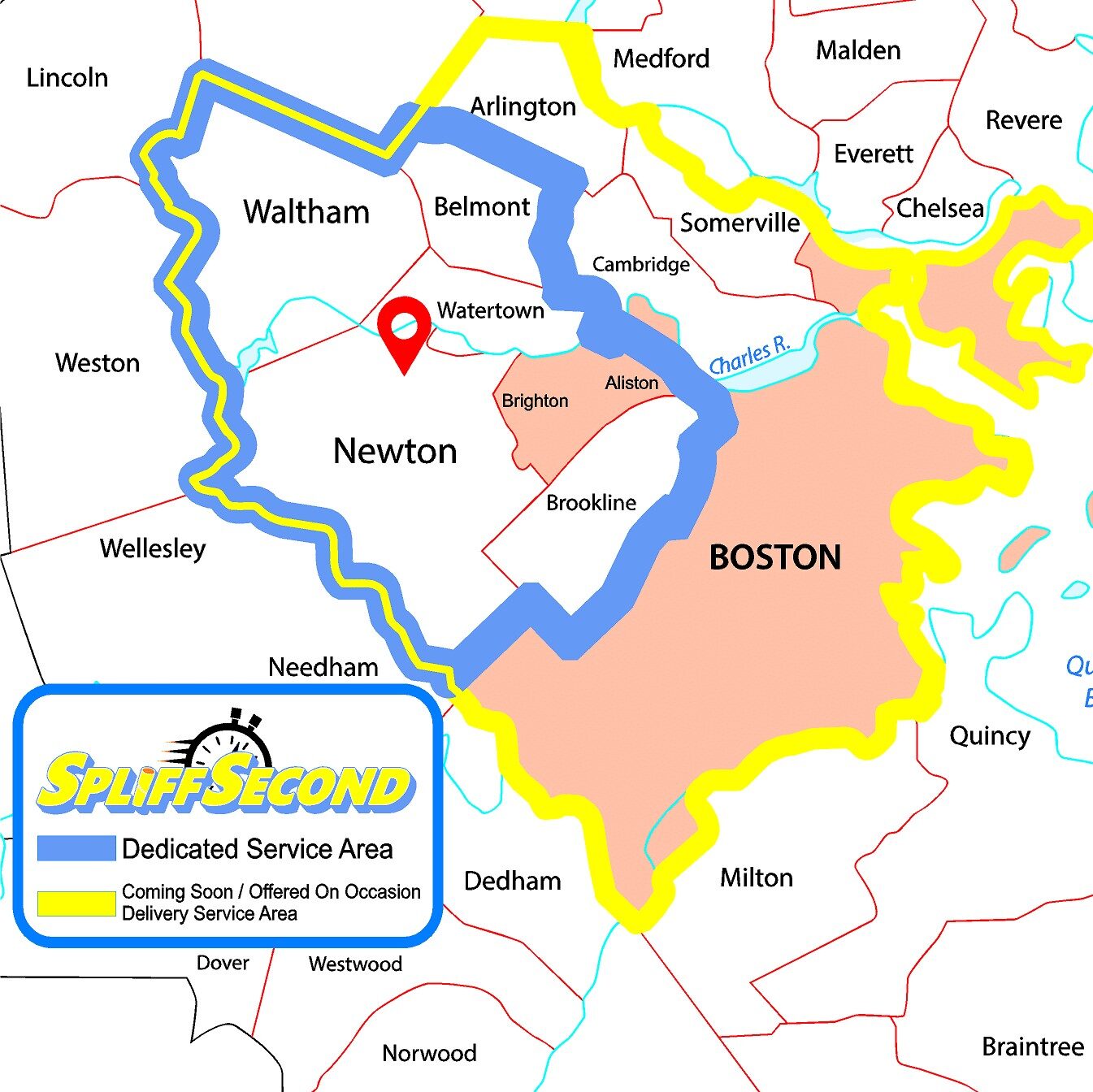 | Spliff Second delivery map